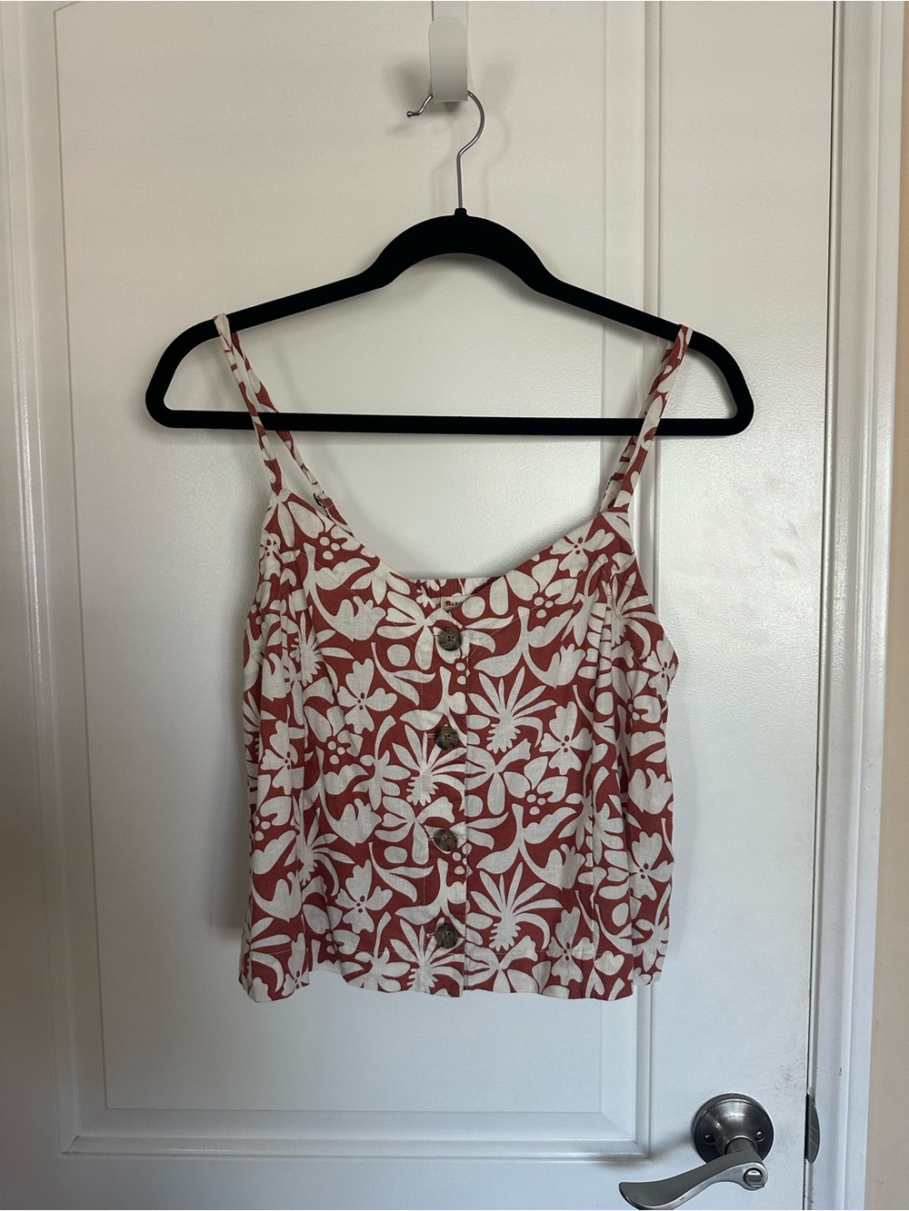 MARINE LAYER Rust Floral Button-Front Cami Top - Women